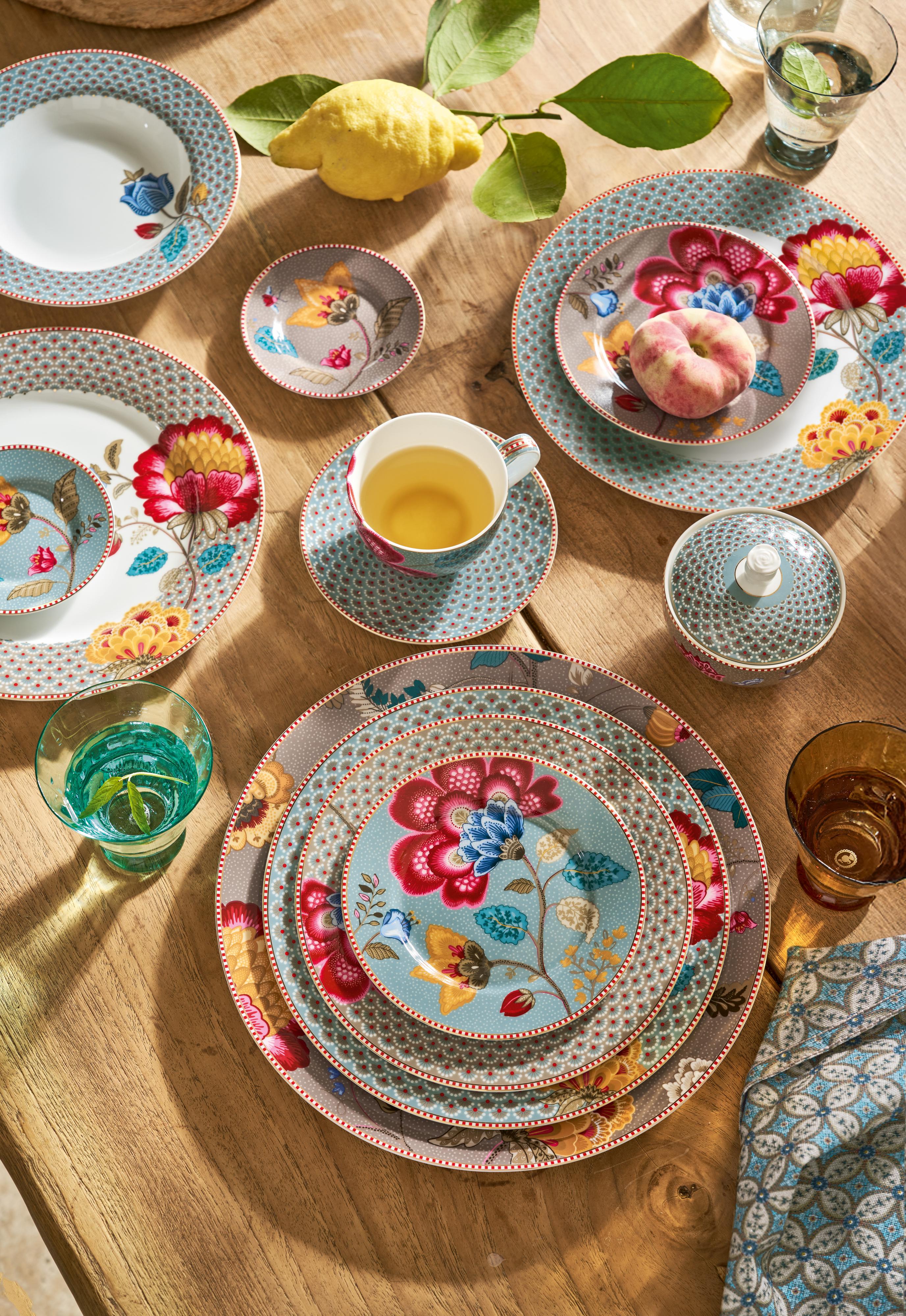 Pip Studio Blooming Tales SS2026 Tableware Blue Khaki 01